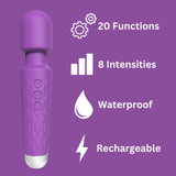 Loving Joy 20 Function Wand Vibrator Purple