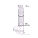 Loving Joy 8 Inch Dildo with Balls Clear