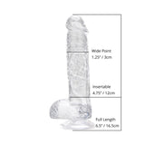 Loving Joy 6 Inch Dildo with Balls Clear