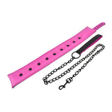 Bound to Please Pink & Black Bondage Collar & Leash