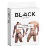 C4M Ergonomic Black Leatherette Jockstrap Small