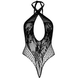 Leg Avenue Lace and Net Halter Teddy