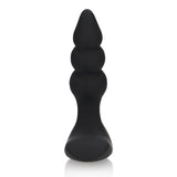 Beaded Vibrating Anal Plug with Remote Control Black